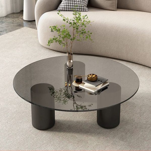 Bàn Cà Phê Kính Cường Lực Có Gân, Bàn Cà Phê Sang Trọng Đá Phiến Phong Cách Ý, Bàn Phòng Khách - Hình ảnh 5