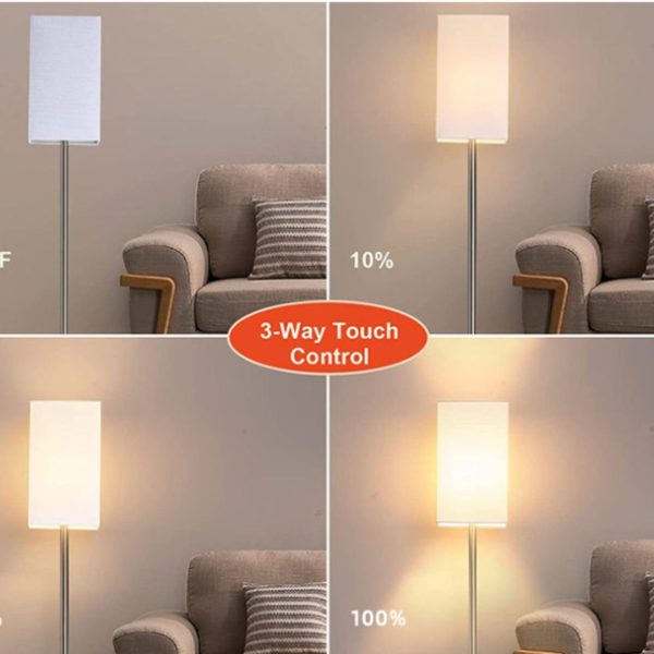 Đèn Sàn Chao Vải Hình Hộp Chữ Nhật, Đèn Sàn Phong Cách Bắc Âu Tối Giản 3 Chế Độ Màu - Hình ảnh 5