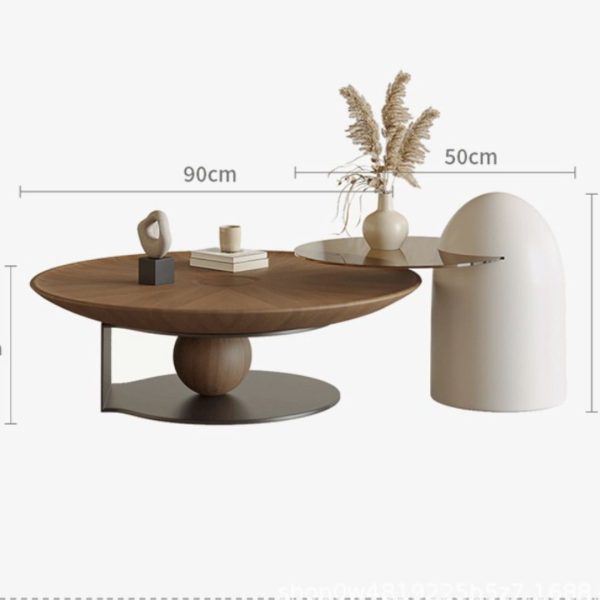 Bộ 2 Bàn Trà Wabi-Sabi Gỗ Óc Chó Tối Giản Sang Trọng Thiết Kế Hiện Đại, Bàn Cà Phê Cao Cấp - Hình ảnh 4