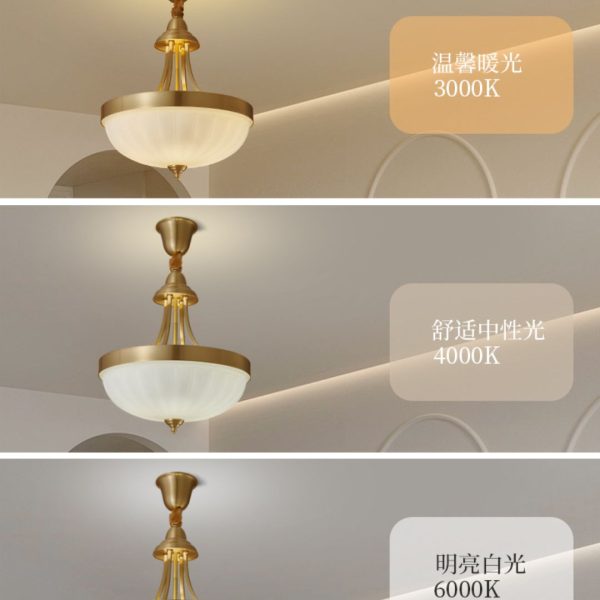Đèn thả thủy tinh tân cổ điển sử dụng 3 chế độ màu sáng