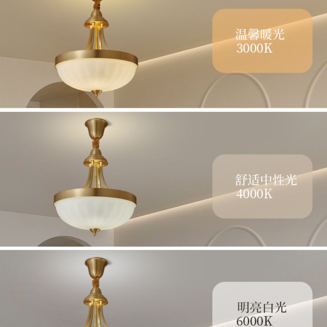 Đèn thả thủy tinh tân cổ điển sử dụng 3 chế độ màu sáng