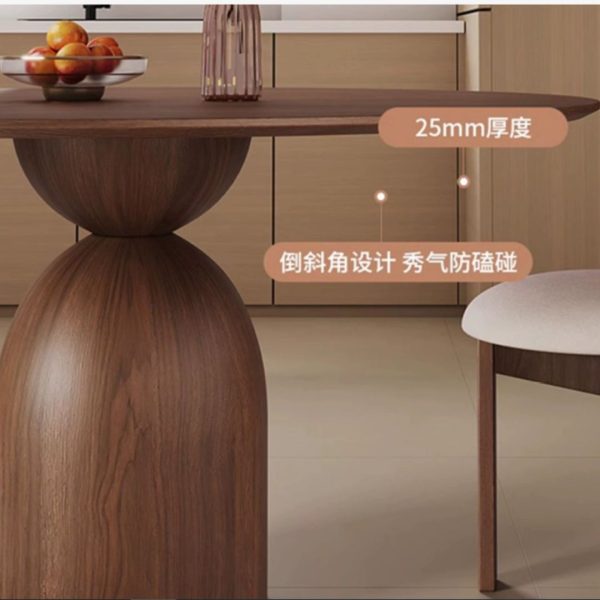 Bàn Ăn Tròn Kiểu Pháp Cao Cấp, Bàn Tròn Gỗ Nguyên Khối Màu Óc Chó Cổ Điển Cho Gia Đình, Căn Hộ - Hình ảnh 5