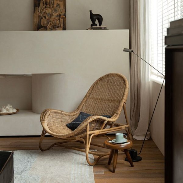 Ghế Mây Thư Giãn Michelle, Ghế Mây Tự Nhiên Retro Phong Cách Wabi-Sabi Dành Cho Nội, Ngoại Thất - Hình ảnh 5