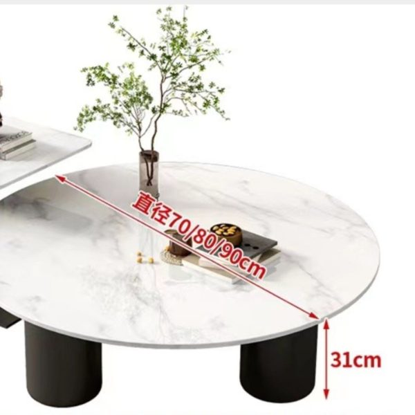Bàn Cà Phê Kính Cường Lực Có Gân, Bàn Cà Phê Sang Trọng Đá Phiến Phong Cách Ý, Bàn Phòng Khách - Hình ảnh 4