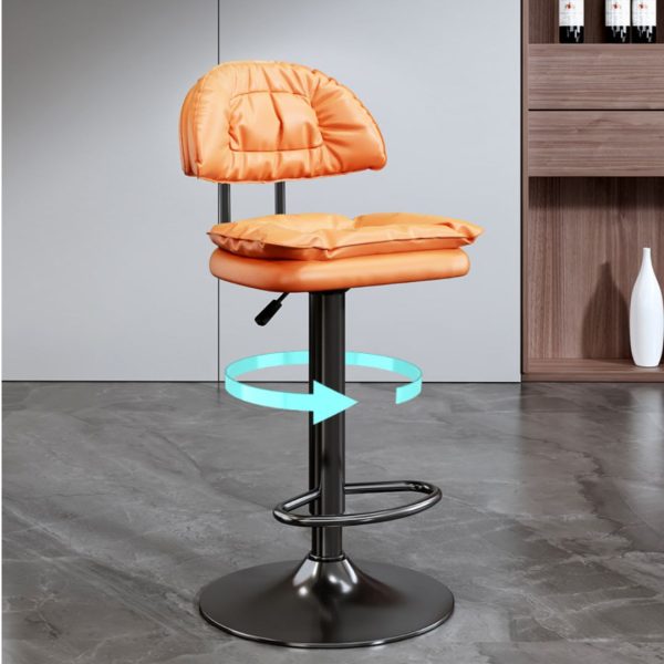 Ghế bar xoay 360 độ 2 đệm vuông khung sắt tích hợp công nghệ sơn retro, chắc chắn và bền bỉ