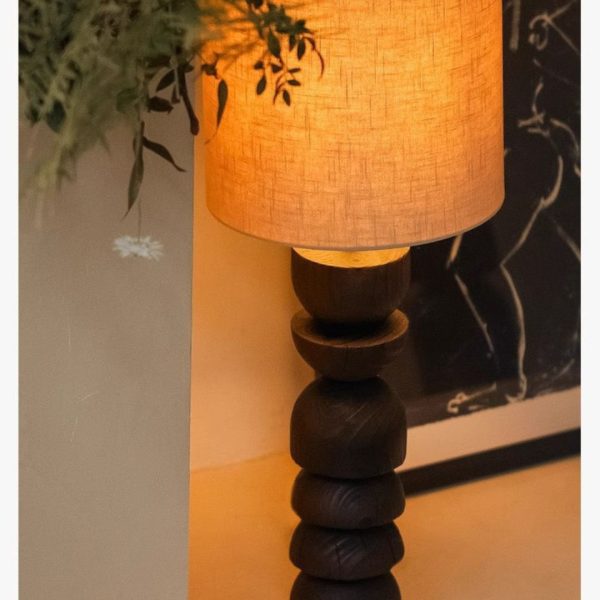 Đèn Cây Đứng Gỗ Nguyên Khối, Đèn Sàn Cao Cấp Phong Cách Retro Decor Cạnh Đầu Giường, Sofa - Hình ảnh 3
