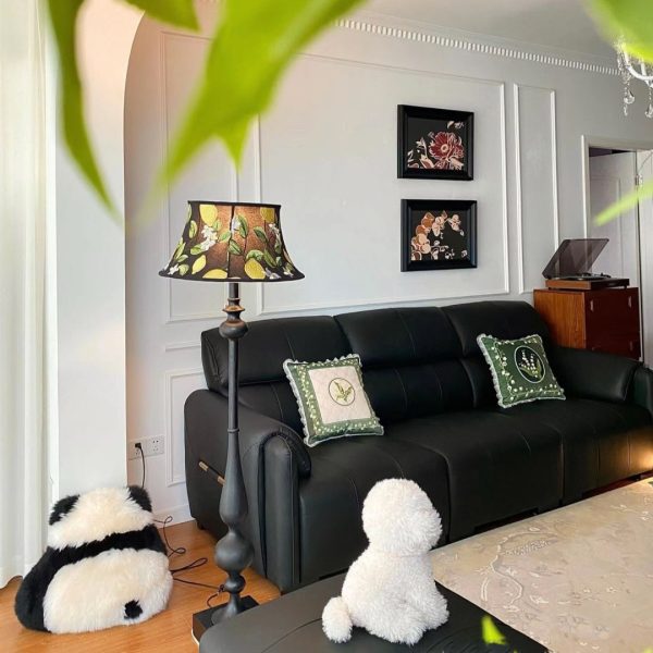 Đèn Sàn Chao Nón Họa Tiết Thuê Hoa, Đèn Sàn Nanyang Phong Cách Retro Cổ Điển Decor Phòng Khách - Hình ảnh 4