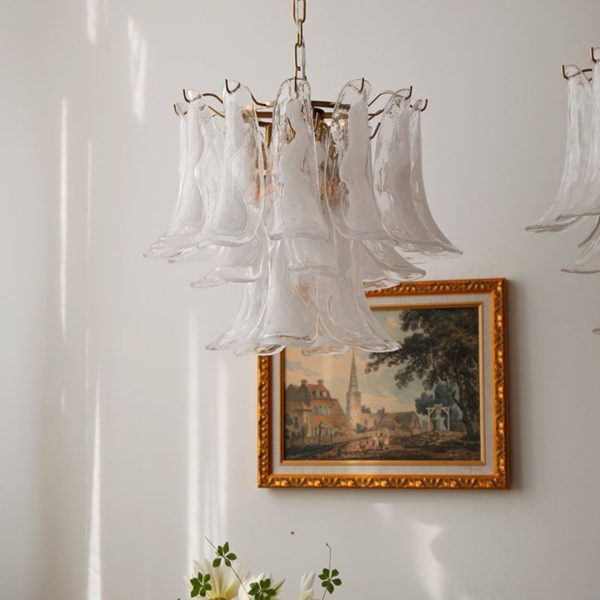 Đèn Chùm Thủy Tinh Hình Thác Nước, Đèn Chùm Vintage Phong Cách Đan Mạch Dành Cho Phòng Khách - Hình ảnh 4
