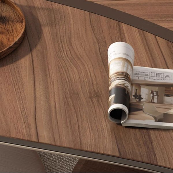 Bàn Sofa Hình Chiếc Lá Độc Đáo, Bàn Trà Gỗ Nguyên Khối Khung Thép Không Gỉ Độc Đáo - Hình ảnh 4