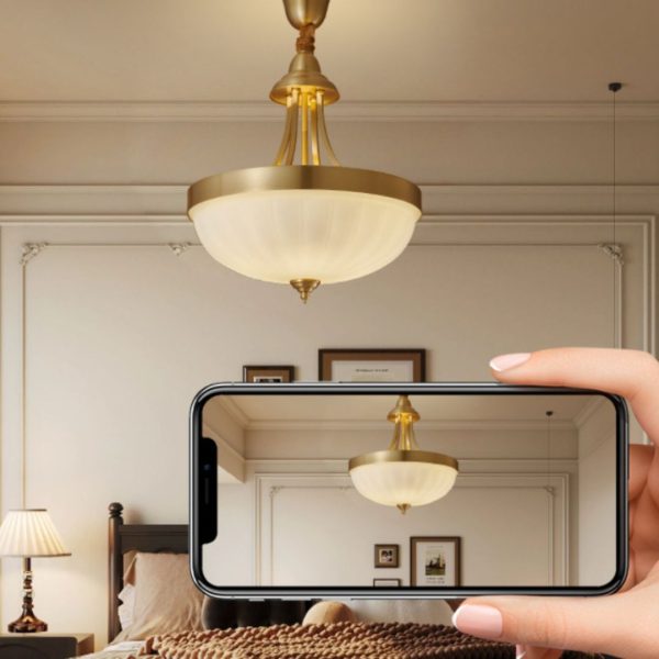 Đèn Thả Thủy Tinh Tân Cổ Điển, Đèn Chùm Thả Bằng Đồng Phong Cách Bắc Âu Decor Phòng Ngủ, Phòng Ăn - Hình ảnh 3