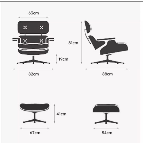 Ghế Thư Giãn Emas Da Bò Cao Cấp, Ghế Sofa Lười Kèm Đôn Ghế, Ghế Sofa Xoay Khung Kim Loại Thiết Kế Ý - Hình ảnh 3