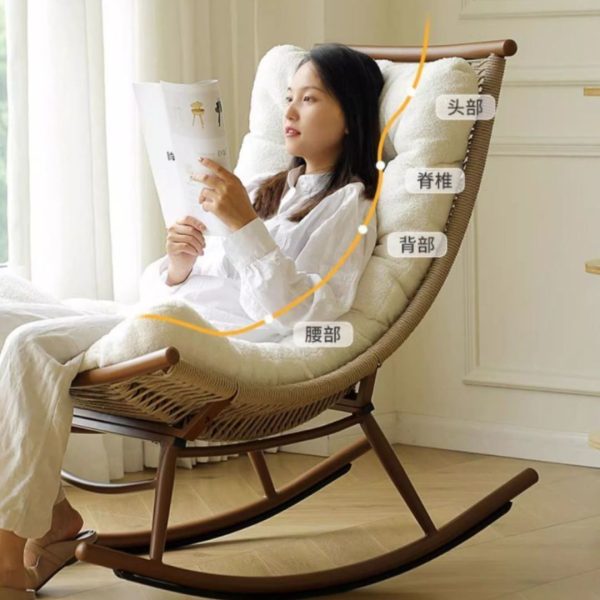 Ghế Mây Bập Bênh Mặt Trăng, Ghế Thư Giãn Bập Bênh, Ghế Giải Trí Dùng Cho Nội Thất Và Ngoại Thất - Hình ảnh 3