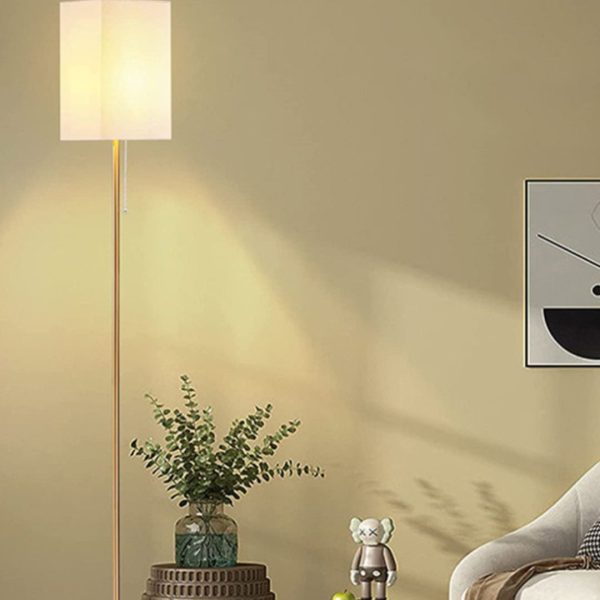 Đèn Sàn Chao Vải Hình Hộp Chữ Nhật, Đèn Sàn Phong Cách Bắc Âu Tối Giản 3 Chế Độ Màu - Hình ảnh 3