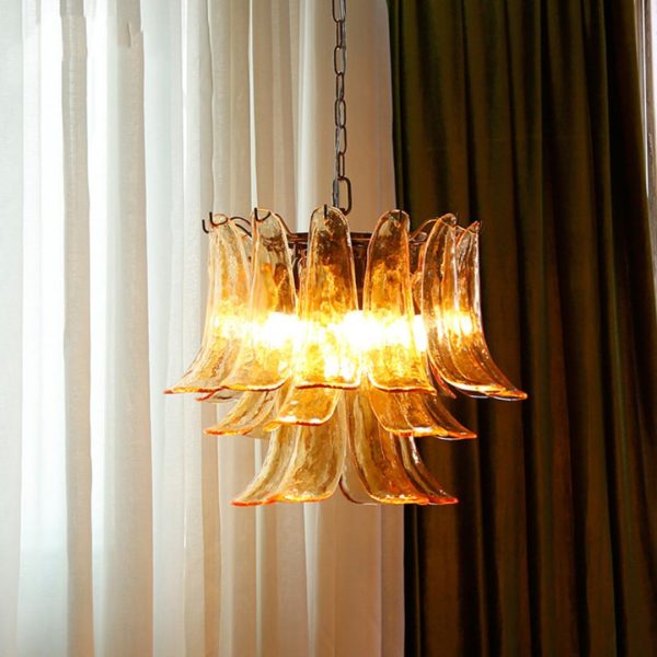 Đèn Chùm Thủy Tinh Hình Thác Nước, Đèn Chùm Vintage Phong Cách Đan Mạch Dành Cho Phòng Khách - Hình ảnh 3