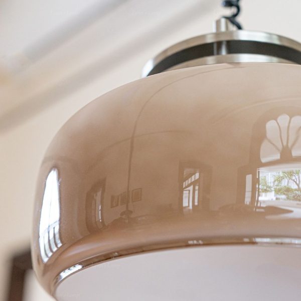 Đèn Thả Trần Bauhaus Chao Thủy Tinh, Đèn Thả Thủy Tinh Màu Kem Đơn Giản Phong Cách Cổ Điển - Hình ảnh 2