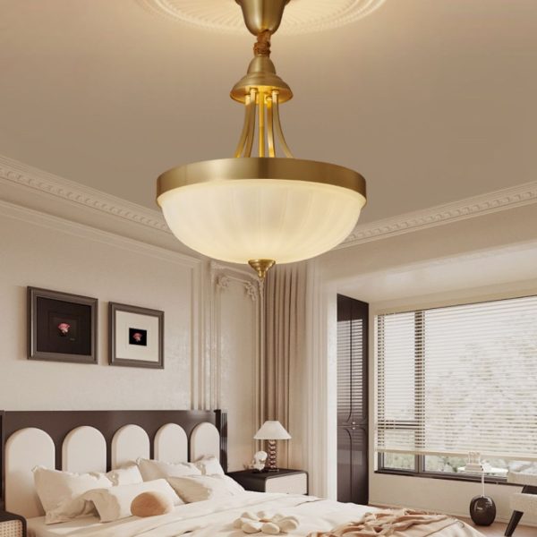 Đèn Thả Thủy Tinh Tân Cổ Điển, Đèn Chùm Thả Bằng Đồng Phong Cách Bắc Âu Decor Phòng Ngủ, Phòng Ăn - Hình ảnh 2