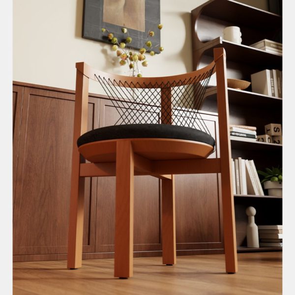 Ghế Dây Tựa Lưng Gỗ Tần Bì, Ghế Tựa Lưng Phong Cách Wabi_Sabi Nhiều Màu, Ghế Ăn Gỗ Nguyên Khối - Hình ảnh 2