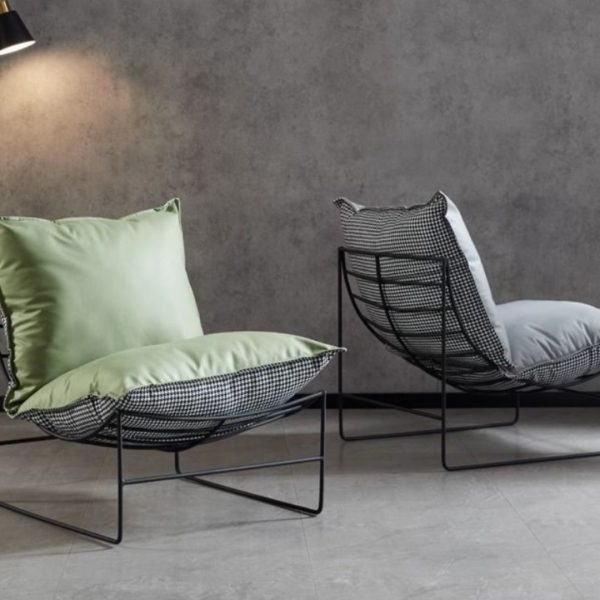 Ghế Thư Giãn Đệm Da Khung Sắt Hiện Đại, Ghế Sofa Lười, Ghế Sofa Nhỏ, Đơn Giản, Sang Trọng - Hình ảnh 3