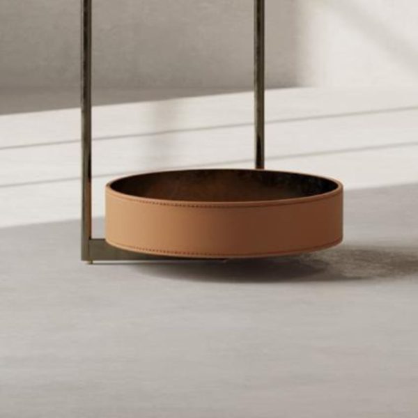 Bàn Cafe Đá Phiến 3 Tầng Hiện Đại Màu Đỏ Cam Trang Trí Sofa Phòng Khách