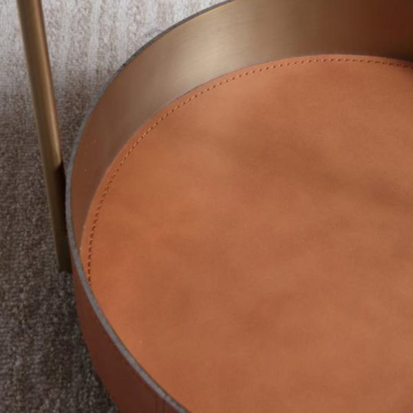 Bàn Cafe Đá Phiến 3 Tầng Hiện Đại Màu Đỏ Cam Trang Trí Sofa Phòng Khách