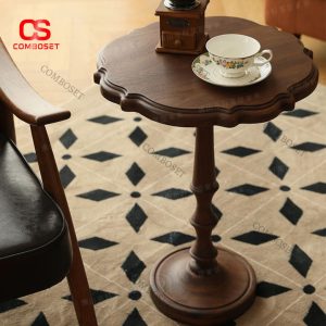 Bàn Cafe Gỗ Nhỏ Di Động Retro Cổ Điển Phong Cách Trung Cổ Trang Trí Phòng Khách