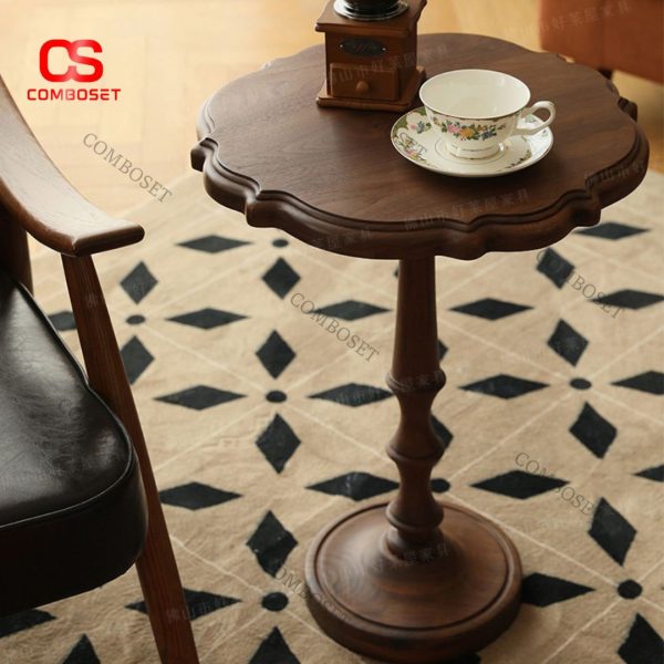 Bàn Cafe Gỗ Nhỏ Di Động Retro Cổ Điển Phong Cách Trung Cổ Trang Trí Phòng Khách