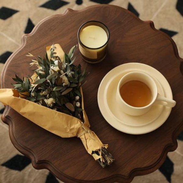 Bàn Cafe Gỗ Nhỏ Di Động Retro Cổ Điển Phong Cách Trung Cổ Trang Trí Phòng Khách