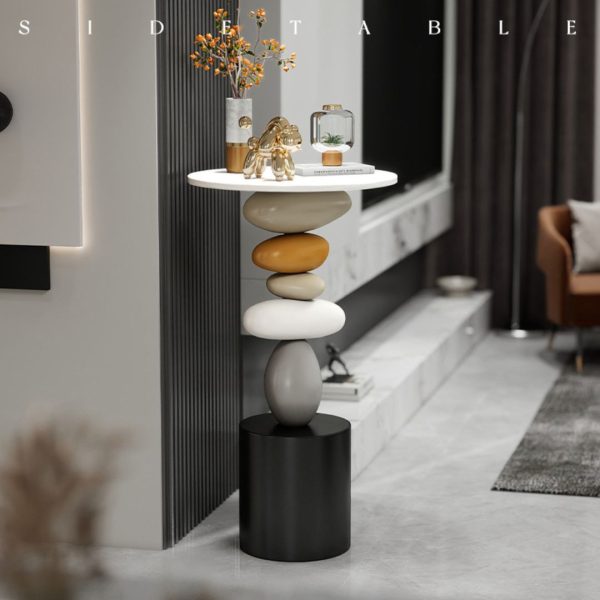 Bàn Cafe Gỗ Tháp Đá Nhựa Màu Sắc Mô Phỏng Chân Thật Decor Phòng Khách, Quà Tặng Tân Gia