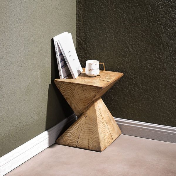 Bàn Cafe Hình Học Vân Gỗ Sáng Tạo Phòng Cách Wabi Sabi Decor Cạnh Giường Ngủ