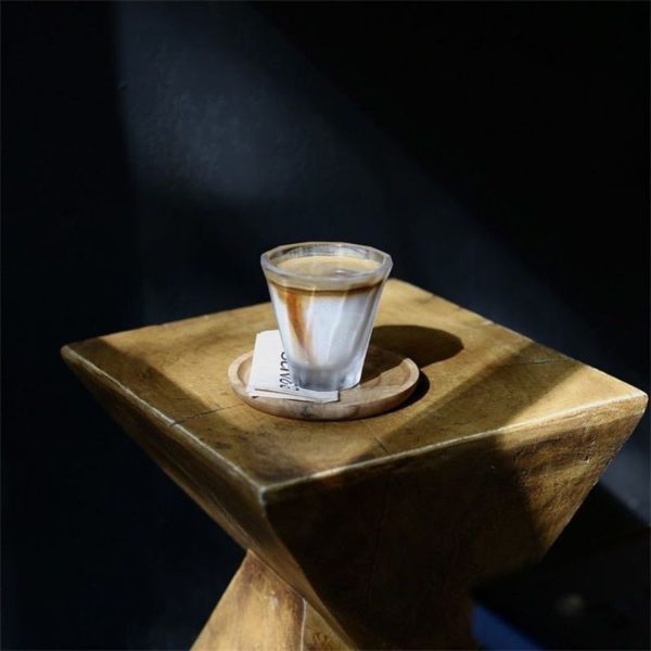 Bàn Cafe Hình Học Vân Gỗ Sáng Tạo Phòng Cách Wabi Sabi Decor Cạnh Giường Ngủ