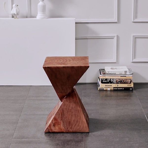 Bàn Cafe Hình Học Vân Gỗ Sáng Tạo Phòng Cách Wabi Sabi Decor Cạnh Giường Ngủ