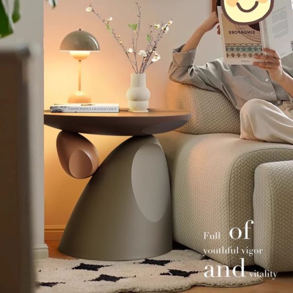 Bàn Cafe Mô Phỏng Đá Bằng Nhựa Phong Cách Wabi Sabi Nhật Bản Decor Phòng Khách
