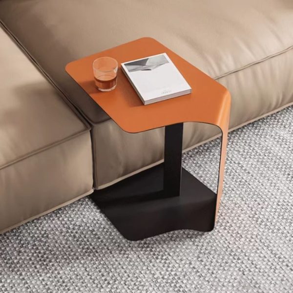 Bàn Cafe Nhỏ Góc Sofa Hình Chữ C Bằng Thép Sáng Tạo Màu Cam Tươi Mới Phòng Khách