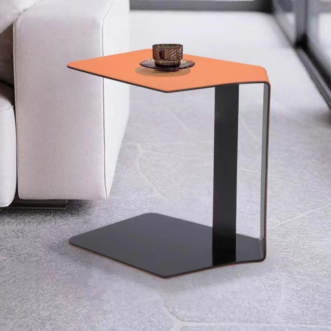 Bàn Cafe Nhỏ Góc Sofa Hình Chữ C Bằng Thép Sáng Tạo Màu Cam Tươi Mới Phòng Khách