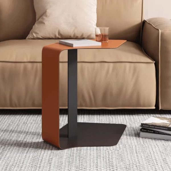 Bàn Cafe Nhỏ Góc Sofa Hình Chữ C Bằng Thép Sáng Tạo Màu Cam Tươi Mới Phòng Khách