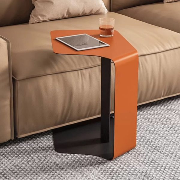 Bàn Cafe Nhỏ Góc Sofa Hình Chữ C Bằng Thép Sáng Tạo Màu Cam Tươi Mới Phòng Khách