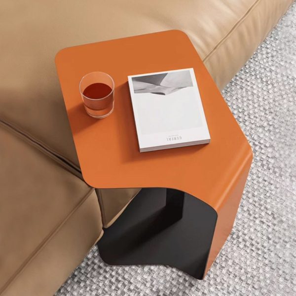 Bàn Cafe Nhỏ Góc Sofa Hình Chữ C Bằng Thép Sáng Tạo Màu Cam Tươi Mới Phòng Khách