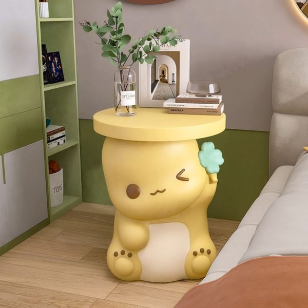 Bàn Cafe Nhỏ Khủng Long Hoạt Hình Màu Xanh, Vàng Sáng Tạo Phòng Ngủ Cho Bé Trai, Bé Gái