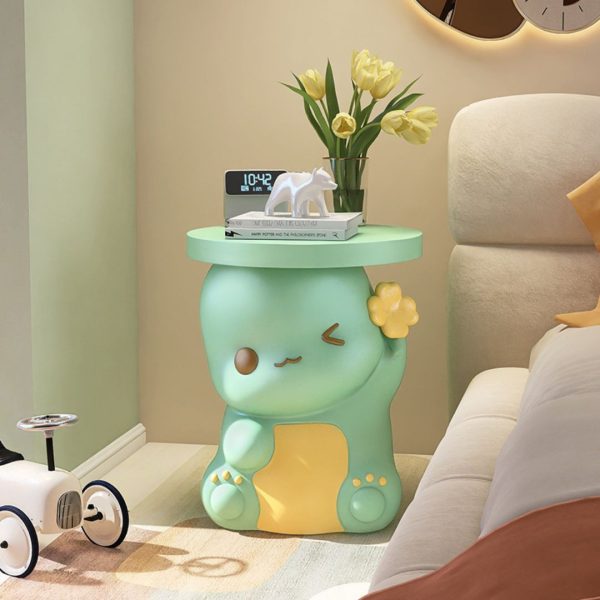 Bàn Cafe Nhỏ Khủng Long Hoạt Hình Màu Xanh, Vàng Sáng Tạo Phòng Ngủ Cho Bé Trai, Bé Gái