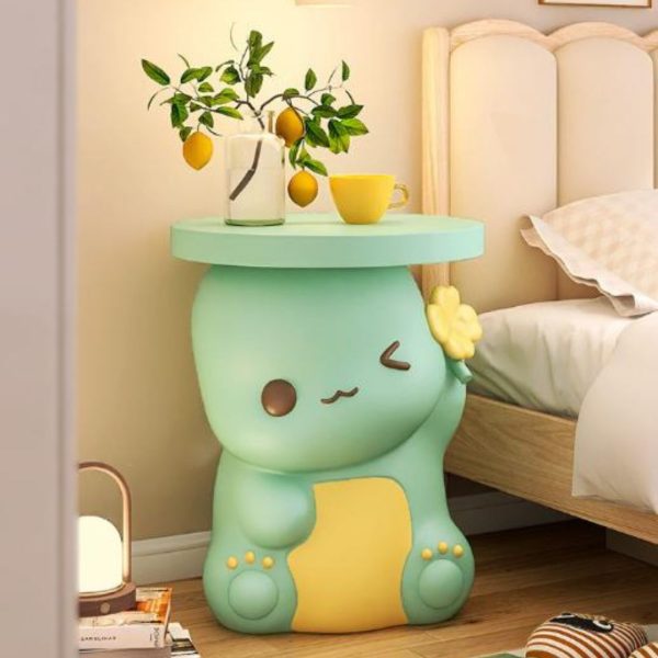 Bàn Cafe Nhỏ Khủng Long Hoạt Hình Màu Xanh, Vàng Sáng Tạo Phòng Ngủ Cho Bé Trai, Bé Gái
