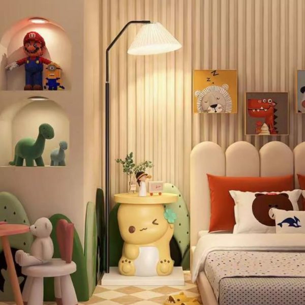 Bàn Cafe Nhỏ Khủng Long Hoạt Hình Màu Xanh, Vàng Sáng Tạo Phòng Ngủ Cho Bé Trai, Bé Gái