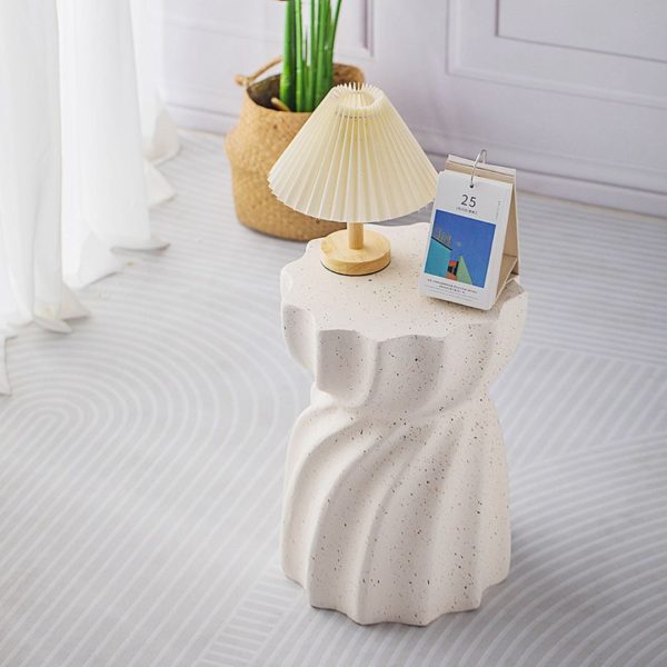 Bàn Cafe Thiết Kế Đồng Hồ Cát Màu Trắng Thanh Lịch Trang Trí Sofa Phòng Khách