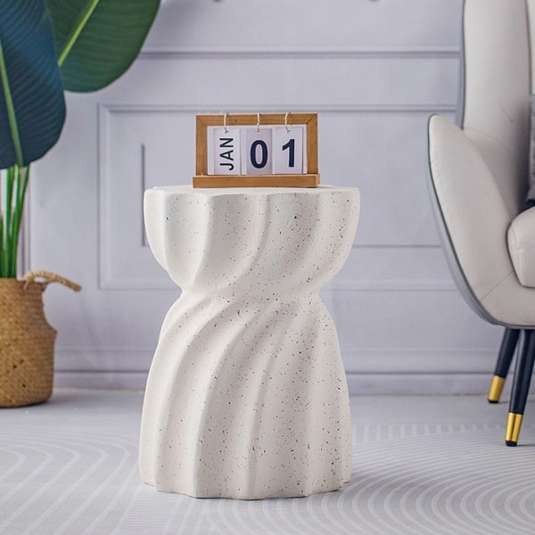 Bàn Cafe Thiết Kế Đồng Hồ Cát Màu Trắng Thanh Lịch Trang Trí Sofa Phòng Khách