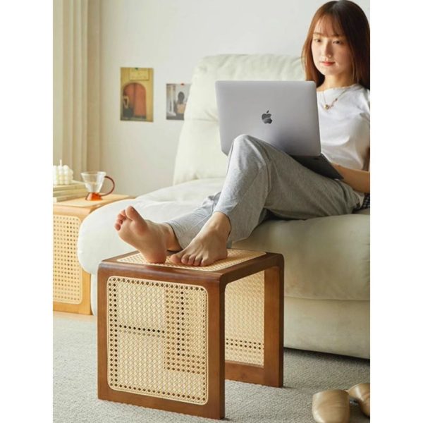 Bàn Ghế Gỗ Mây Dây Đan Thủ Công Mộc Mạc Phong Cách Nội Thất Xanh