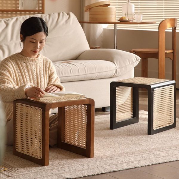 Bàn Ghế Gỗ Mây Dây Đan Thủ Công Mộc Mạc Phong Cách Nội Thất Xanh