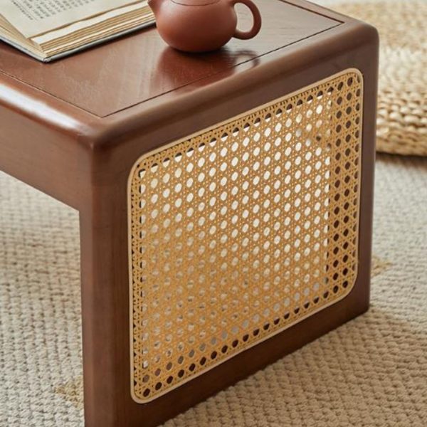Bàn Trà Nhỏ Gỗ Mây Ngồi Sàn Thiết Kế Tối Giản Phong Cách Nhật Bản Decor Phòng Trà, Phòng Khách