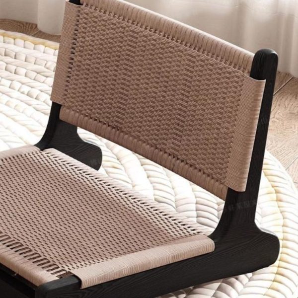 Bộ Bàn Ghế Gỗ Ngồi Sàn Bằng Mây Đan Xen Thiên Nhiên Trang Trí Phòng Trà Phong Cách Truyền Thống
