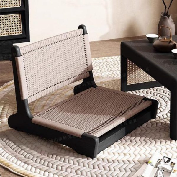 Bộ Bàn Ghế Gỗ Ngồi Sàn Bằng Mây Đan Xen Thiên Nhiên Trang Trí Phòng Trà Phong Cách Truyền Thống