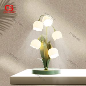 Đèn Bàn Cây Hoa Huệ Thiết Kế Kiểu Pháp Decor Bàn Học, Phòng Ngủ Lãng Mạn