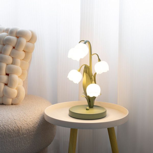 Đèn Bàn Cây Hoa Huệ Thiết Kế Kiểu Pháp Decor Bàn Học, Phòng Ngủ Lãng Mạn